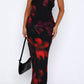 Marina maxi dress with Sangria floral print