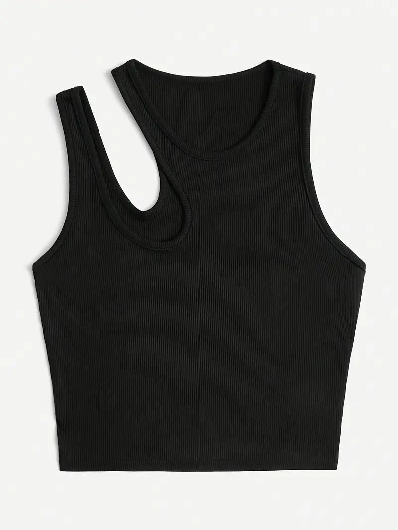 Basic Asymmetric Crop Tank Top 