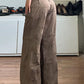 Brown vintage American low waist split flare jeans