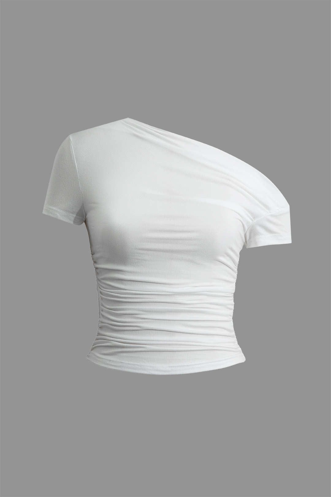 Vintage Asymmetrical Ruched T-Shirt 