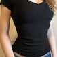 Black Y2k short sleeve shirt