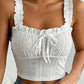 White Vintage Coquette Crop Cami Top 