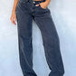 Solid Vintage Versatile Simple Midriff Boyfriend Jeans