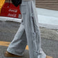 Grey Vintage Street Sweatpants with Side Bow