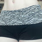 Vintage stitching shorts with zebra print