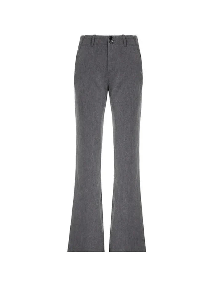 Grey Vintage Versatile Low Rise Tailor Pants