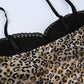 Vintage Bow Lace Splice Leopard Print Cami Top