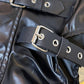 Black punk leather shorts with buckle