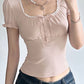 Pink Vintage Casual Short Sleeve T-Shirt