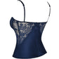 Dark Blue Sexy See Through Lace Slim Corset Top