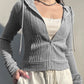 Classic Gray Hoodie in Korean Short Design 