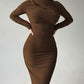 Solid Color Y2k Slim Fit Long Hip Dress