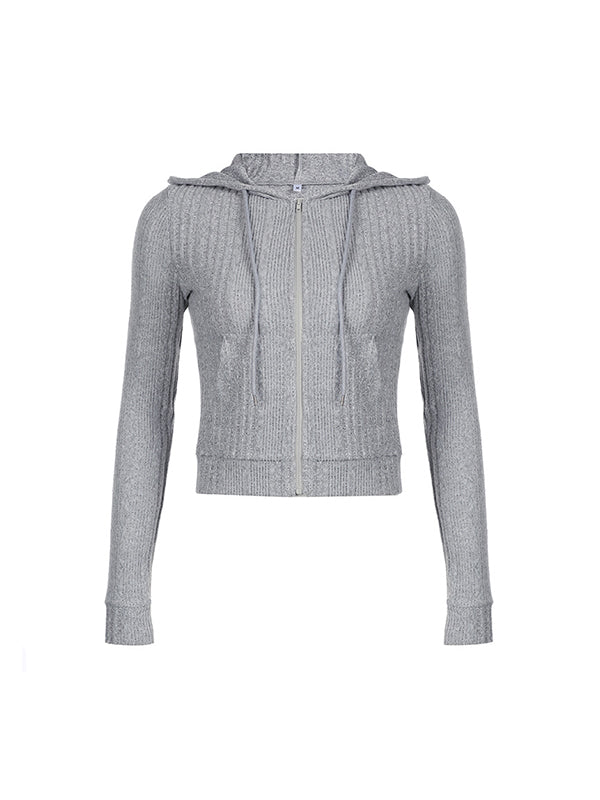 Classic Gray Hoodie in Korean Short Design 