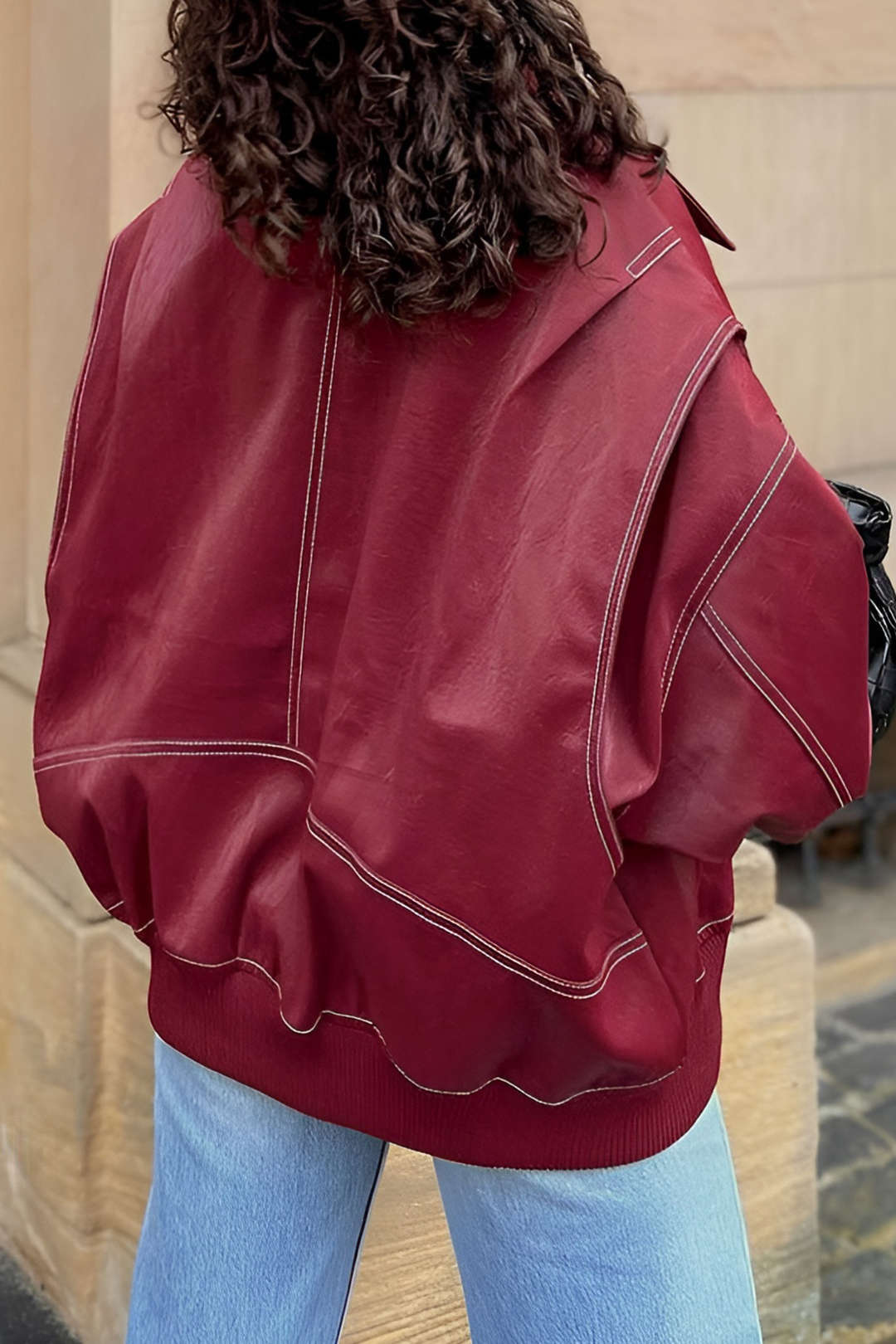 90s Solid Color Collier Zipper Jacket 