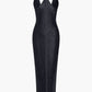 Classic Solid Fringe Cut Out Slit Midi Dress