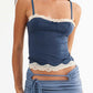 Blue vintage lace camisole