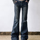 Blue Retro Sexy Low Waist Flare Jeans