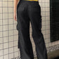 Hip Pop Low Rise Cargo Pants with Zipper