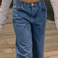 90s Dark Blue Loose Baggy Boyfriend Jeans with Low Waist