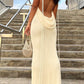 French shawl collar maxi dress with open back