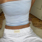 Slim Striped Bandeau Top