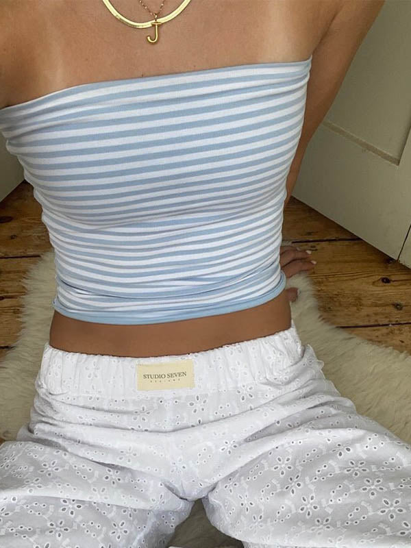 Slim Striped Bandeau Top