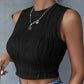 Basic Sleeveless Rib Knit Tank Crop Top