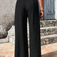 Solid Color Casual Drawstring High Waist Pants 