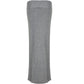 Grey Vintage Low Waist Maxi Skirt with Folded Waistband