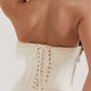 Solid Y2k Beaded Braided Eyelet Corset Midi Dress 