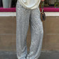 Silver Y2k Wide Leg Sequin Pants