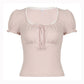 Pink Vintage Casual Short Sleeve T-Shirt