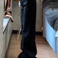 Black Y2k Low Waist Wide Leg Flare Jeans