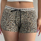 Punk Low Rise Leopard Print Shorts with Lace Trim