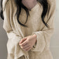 Y2K Apricot Cozy V Neck Baggy Thin Sweater 