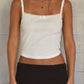 White Y2K Slim Fit Cami Top with Bow Lace