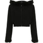 Classic Black Versatile Solid Color Corduroy Cardigan Made of Plush 