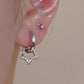 Silver Sweet Hollow Out Star Rhinestone Hoop Earring