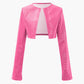 Solid Y2k Cropped Jacket 
