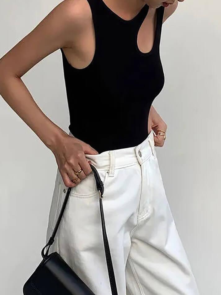 Solid Color Classic Neckline Tank Top