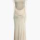 French shawl collar maxi dress with open back