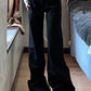 Black Y2k Low Waist Wide Leg Flare Jeans