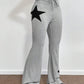 Hip Hop High Elastic Flared Pants with Star Pattern