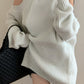 Einfarbiger Y2k Schulterloser Rippstrickpullover