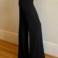 Black vintage high waist flared straight leg pants