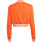 Orange Kontrastfarbige Crop Varsity Jacke