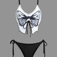 Y2K Butterfly Pattern Lace Up Bikini Set