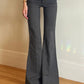 JY Dark Grey Vintage Pleated Flare Leg Pants