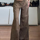 Brown vintage American low waist split flare jeans