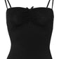 Black Vintage Ruched Bow Cami Top